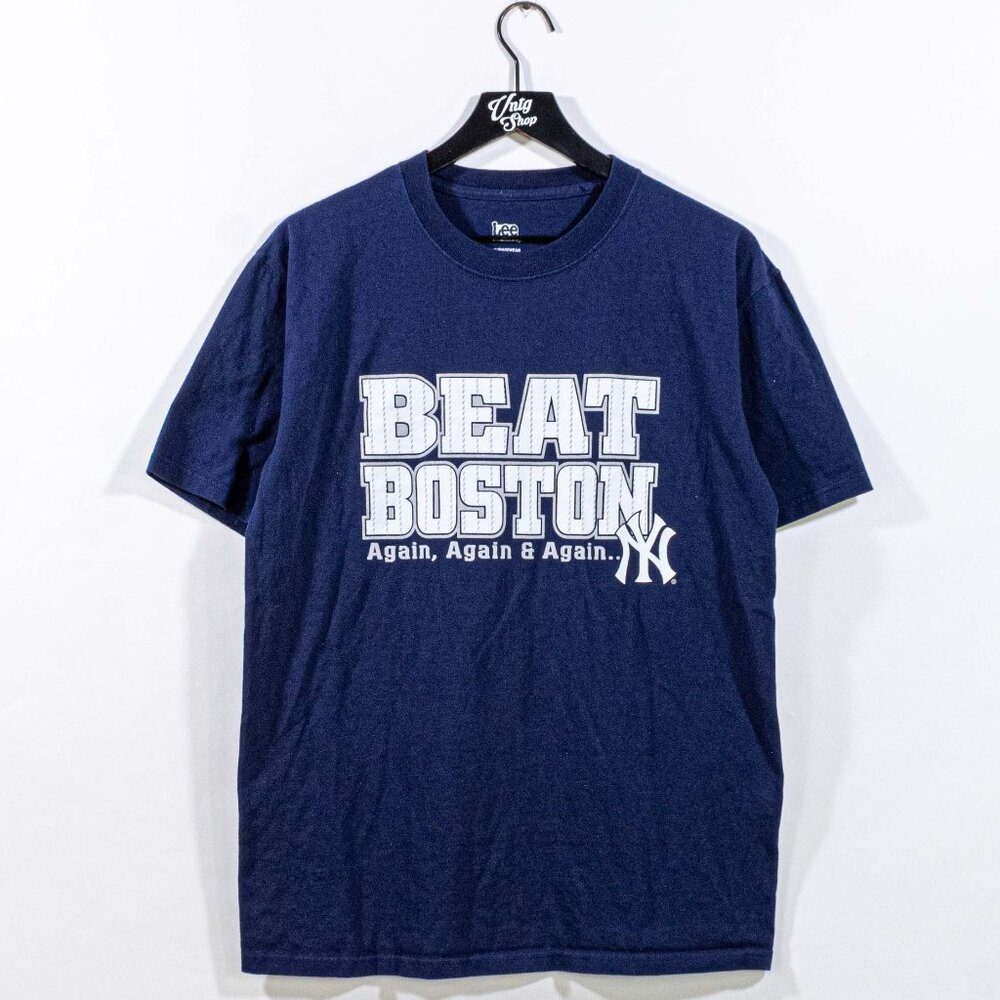 New York Yankees Beat Boston Again T-Shirt Lee Sports Medium MLB Y2K Baseball
